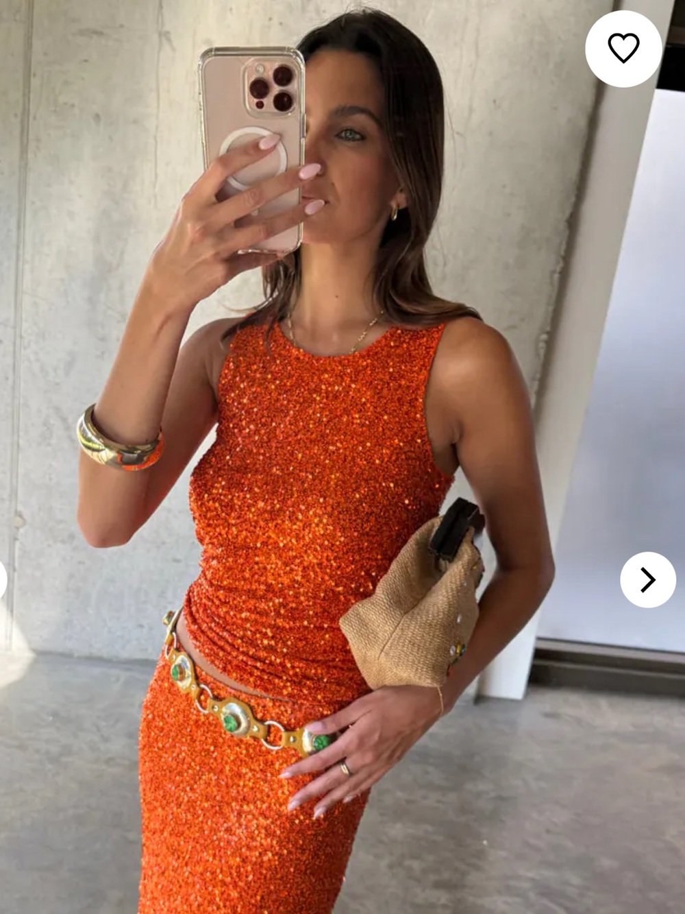 NWT Never Fully Dressed Orange Sequin Tank Top - Picture 4 of 12